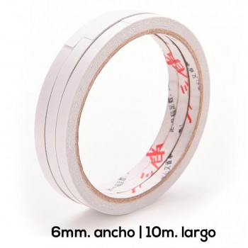 CINTA DE DOBLE CARA TRANSPARENTE 6MM. 10M.