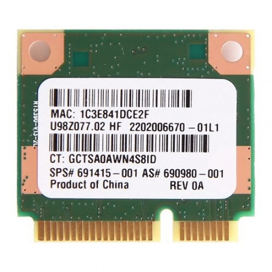 TARJETA WLAN MINI PCIEXPRESS WIRELESS WIFI REALINK RT5390 | 690980–001 691415–001 630703-001 HP 08948