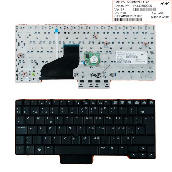 TECLADO ESPAÑOL HP ELITEBOOK 2510P 2530P SERIES | 451748-001 506677-001 HP 02166