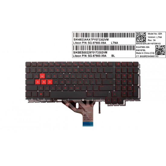 TECLADO HP OMEN 15-CE SERIES SIN MARCO | LA SG-87900-X9A SN6167BL HP 12426