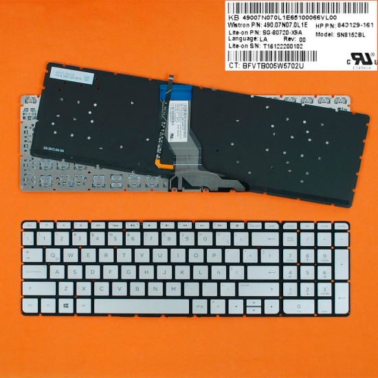 TECLADO HP PAVILION 15-AB000 SERIES | GRIS SIN MARCO RETROILUMINADO HP 08232