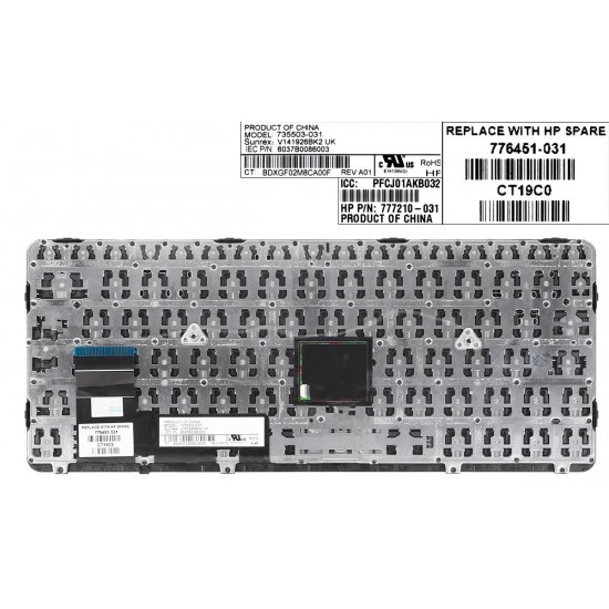 TECLADO UK HP ELITEBOOK 820 G1 820 G2 SERIES FRAME GRIS Y POINTSTICK | 735503-001 6037B0086001 HP 13014