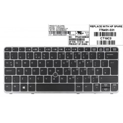 TECLADO UK HP ELITEBOOK 820 G1 820 G2 SERIES FRAME GRIS Y POINTSTICK | 735503-001 6037B0086001