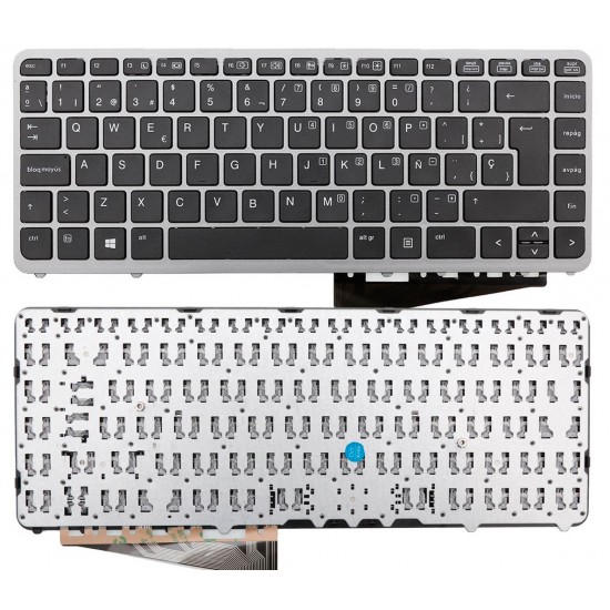 TECLADO ESPAÑOL HP ELITEBOOK 840 G1 840 G2 850 G1 850 G2 855 G2 ZBOOK 14 SERIES | NEGRO CON FRAME GRIS HP 12686