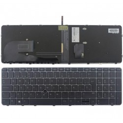 TECLADO ESPAÑOL HP ELITEBOOK 755 G3 850 G3 850 G4 ZBOOK 15U G3 15U G4 SERIES RETROILUMINADO CON POINTSTICK TECLAS NEGRAS Y FRAME GRIS OSCURO | 821157-BA1