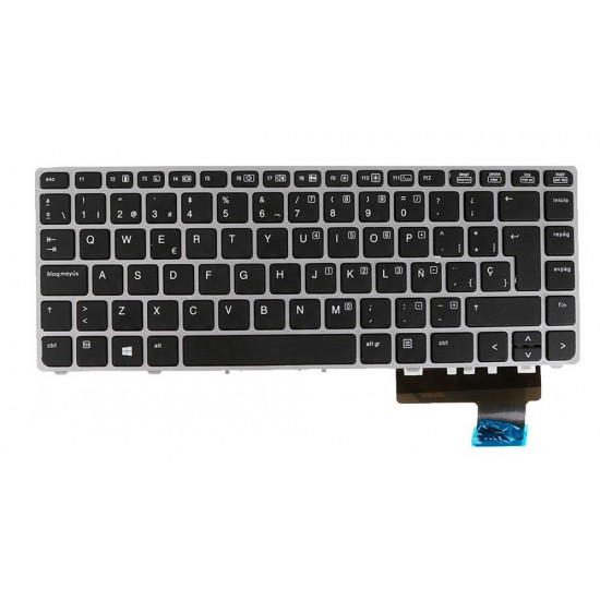 TECLADO ESPAÑOL HP ELITEBOOK FOLIO 9470M 9480M SERIES | CON MARCO SILVER SIN POINT STICK | 702843-031 697685-031 HP 07409