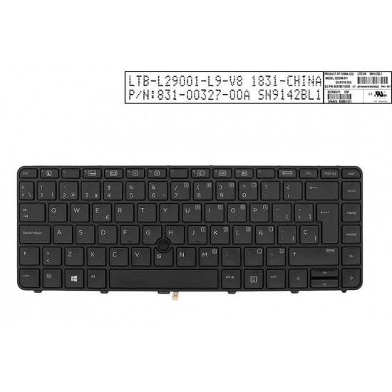 TECLADO ESPAÑOL HP PROBOOK 430 G3 440 G3 446 G3 430 G4 440 G4 640 G2 645 G2 640 G3 645 G3 SERIES | RETROILUMINADO Y CON POINTSTICK HP 12872