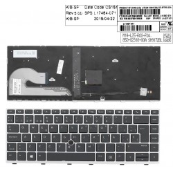 TECLADO ESPAÑOL HP ELITEBOOK 840 G5 SERIES CON MARCO GRIS RETROILUMINADO Y CON POINTSTICK · L14377-161 L11307-07 L17484-071