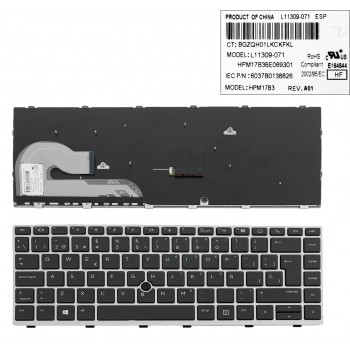 TECLADO ESPAÑOL PORTATIL HP ELITEBOOK 840 G5 SERIES CON POINTSTICK Y NO RETROILUMINADO | 6037B0138826 L11309-071
