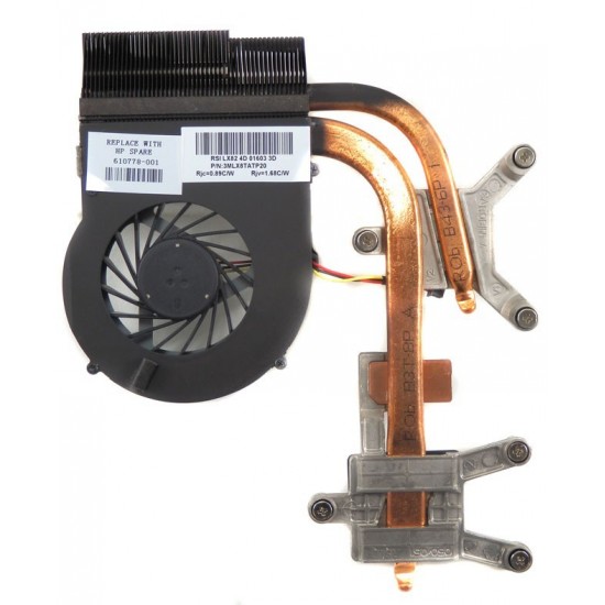 VENTILADOR CPU CON DISIPADOR HP PAVILION DV6-3000 DV7 DV7-4000 AMD SERIES | 610778-001 HP 10916