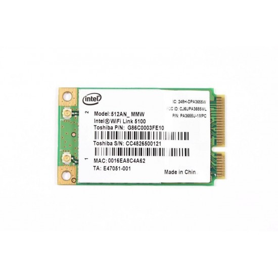 TARJETA WIRELESS WIFI INTEL 512AN_MWM | G86C0003FE10 CC4826500121 PA3655U-1MPC 480985-001 HP 08548