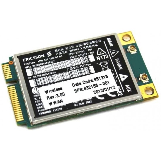 TARJETA 3G WWAN ERICSSON F5521GW PARA PORTATILES HP | 632155–001 631727–002 ERICSSON 10908