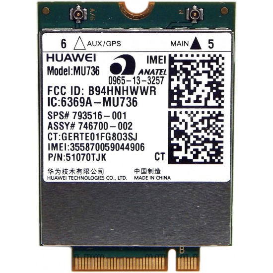 TARJETA 4G WWAN HUAWEI MU736 HSPA + W/GPS M.2 | 793516-001 HUAWEI 10618