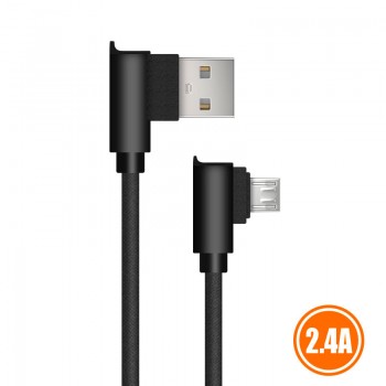 CABLE USB 2.0 A MICRO USB TIPO L 1METRO | NEGRO