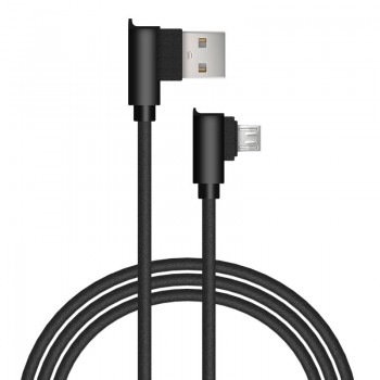 CABLE USB 2.0 A MICRO USB TIPO L 1METRO | NEGRO