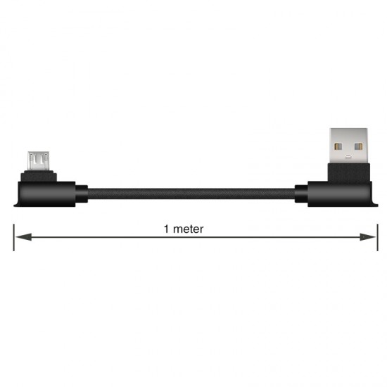 CABLE USB 2.0 A MICRO USB TIPO L 1METRO | NEGRO IDUSD 07918