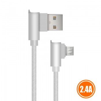 CABLE USB 2.0 A MICRO USB TIPO L 1METRO | GRIS