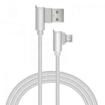 CABLE USB 2.0 A MICRO USB TIPO L 1METRO | GRIS