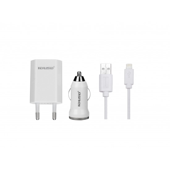 CARGADOR LIGHTNING IPHONE 5/6 3 EN 1 | BLANCO IDUSD 04257