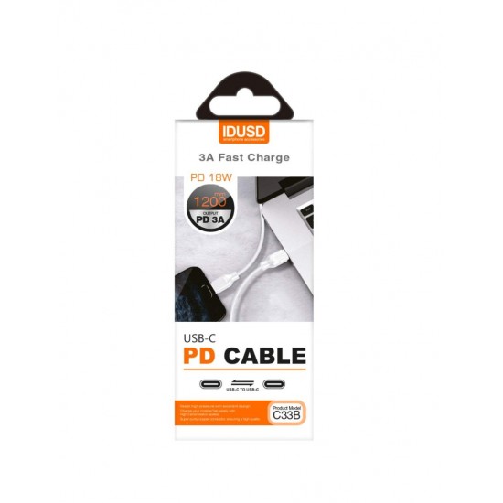 PD CABLE TIPO C A TIPO C 1.2M 3A BLANCO | C33B IDUSD 10458