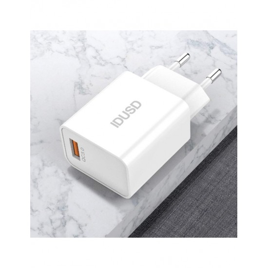 CARGADOR RÁPIDO QC3.0 3.0A 18W IDUSD D50B IDUSD 10450