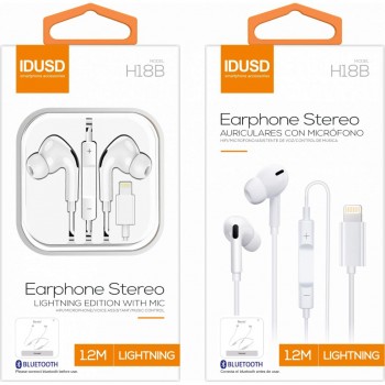 AURICULARES MANOS LIBRES BLUETOOTH CONECTOR LIGHTNING IDUSD H18B