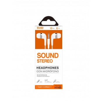 AURICULARES ESTÉREO CON MICRÓFONO BLANCO | H14B