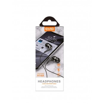 AURICULARES ESTÉREO CON MICRÓFONO NEGRO | H14A