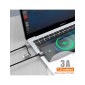 CABLE DE CARGA MULTIPLE 2 EN 1 LIGHTNING + USB TIPO C 1.2M 3.0A COLOR NEGRO | C03A IDUSD 34216