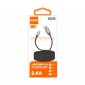 CABLE NYLON TRENZADO LIGHTNING 2M 2.4A COLOR NEGRO | C92A IDUSD 32071