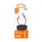 CABLE NYLON TRENZADO TIPO USB-C CARGA RAPIDA 2.4A 2.0M NEGRO | C93A IDUSD 32074