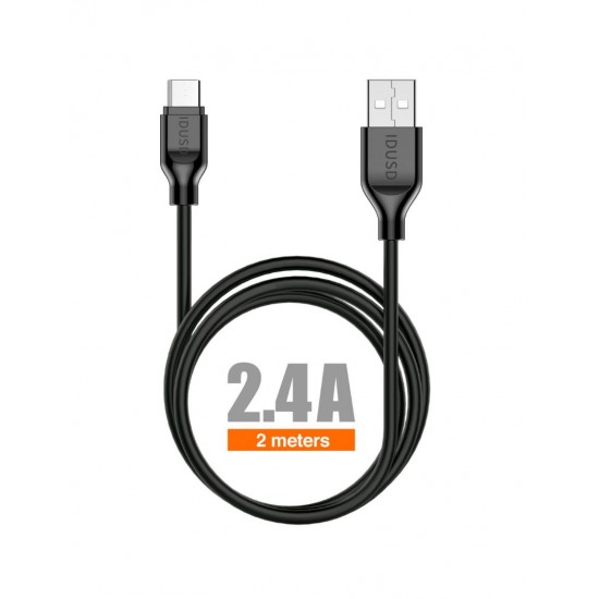 TURBO CABLE TIPO C 2.0M 2.4A NEGRO | C43A IDUSD 11794