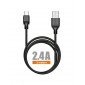 TURBO CABLE TIPO C 2.0M 2.4A NEGRO | C43A IDUSD 11794