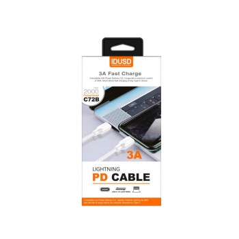 TURBO CABLE PD TIPO C A LIGHTNING 2.0M 3.0A BLANCO | C72B