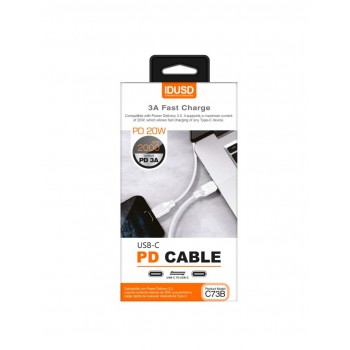 TURBO CABLE PD TIPO C A TIPO C 2.0M 3.0A BLANCO | C73B