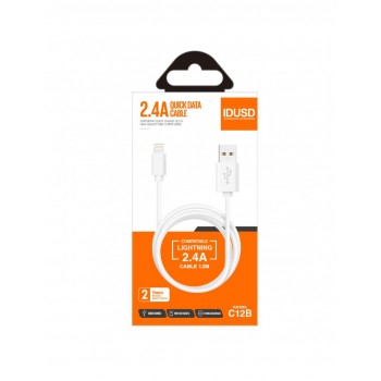 CABLE LIGHTNING 1.2M 2.4A BLANCO | C12B