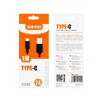 CABLE USB 2.0 TIPO C | 1M | NEGRO
