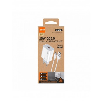 CARGADOR ECO QC 18W + CABLE USB-C | D103B