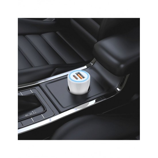 CARGADOR COCHE CARGA RAPIDA PD + QC 38W 3A BLANCO | F50B IDUSD 34210