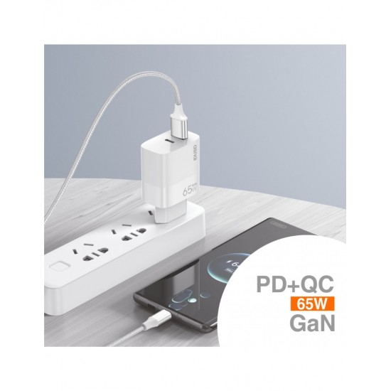 CARGADOR RÁPIDO GAN PD 65W DOS PUERTOS | IDUSD D130B IDUSD 34357