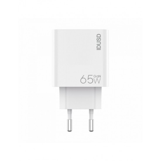 CARGADOR RÁPIDO GAN PD 65W TRES PUERTOS | IDUSD D150B IDUSD 34358