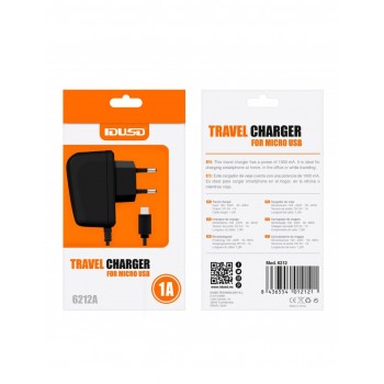 CARGADOR MICRO USB 1000mAh | NEGRO