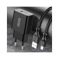 CARGADOR SMART CHARGER 1xUSB 2.4A 12W + CABLE MICRO USB NEGRO | D71A IDUSD 11772