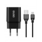 CARGADOR SMART CHARGER 1xUSB 2.4A 12W + CABLE MICRO USB NEGRO | D71A IDUSD 11772