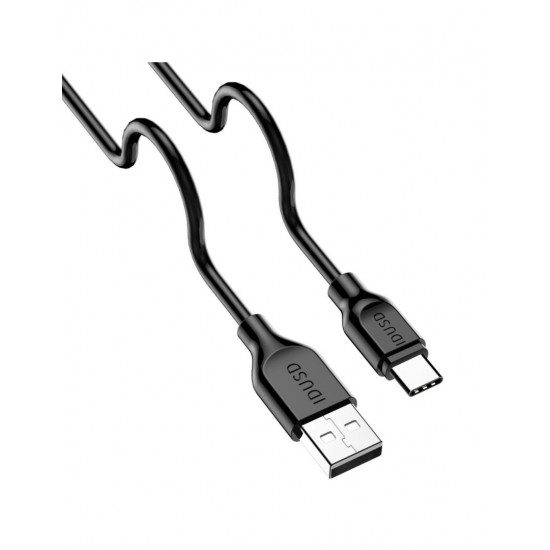 CARGADOR SMART CHARGER 1xUSB 2.4A 12W + CABLE TIPO C NEGRO | D73A IDUSD 11774