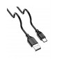 CARGADOR SMART CHARGER 1xUSB 2.4A 12W + CABLE TIPO C NEGRO | D73A IDUSD 11774