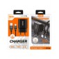 CARGADOR SMART CHARGER 1xUSB 2.4A 12W + CABLE TIPO C NEGRO | D73A IDUSD 11774
