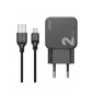 CARGADOR SMART CHARGER 2xUSB 2.4A 12W + TURBO CABLE MICRO USB 2M NEGRO | D81A IDUSD 11776