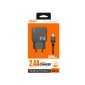 CARGADOR SMART CHARGER 2xUSB 2.4A 12W + TURBO CABLE MICRO USB 2M NEGRO | D81A IDUSD 11776