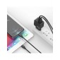 CARGADOR SMART CHARGER 2xUSB 2.4A 12W + TURBO CABLE MICRO USB 2M NEGRO | D81A IDUSD 11776